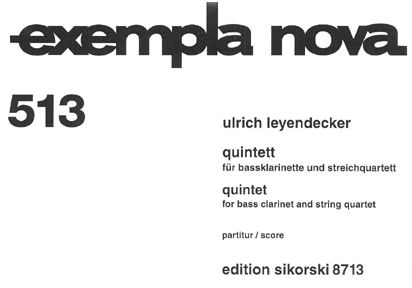Quintett für Bassklarinette und Streichquartett 