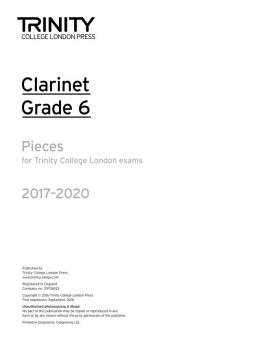 Clarinet Exam Pieces Grade 6 2017-2020 (part only) 