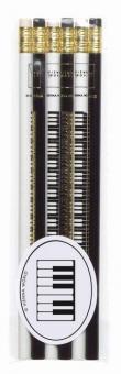 Bleistiftset Tastatur schwarz-weiß (5 Sets) 