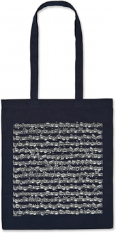 Tote bag Sheet music navy long 