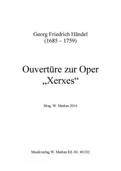 Ouvertüre zur Oper 'Xerxes' 