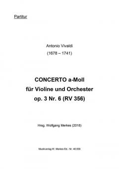 Concerto a-Moll op. 3 Nr. 6 (RV 356) 