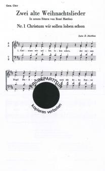 Zwei alte Weihnachtslieder 