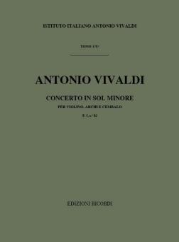Concerto G Minor Violin Strings Continuo RV328 Score Fi#82 T178 