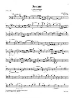 Sonate Nr. 1 d-moll op. 109 von Gabriel Fauré 