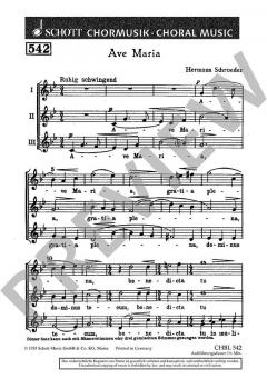 Ave Maria, gratia plena von Hermann Schroeder (Download) 