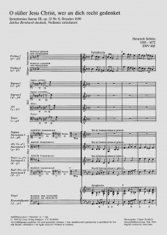 O süßer Jesu Christ, wer an dich (Heinrich Schütz) 