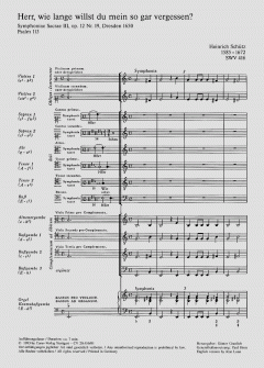 Herr, wie lange willst du mein so gar vergessen SWV416 von Heinrich Schütz (Download) 