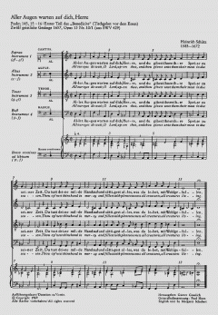 Schütz: Das Benedicite vor dem Essen von Heinrich Schütz (Download) 