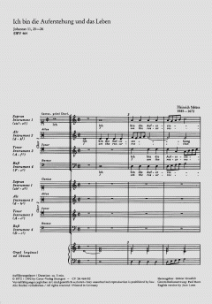 Ich bin die Auferstehung und das Leben SWV464 von Heinrich Schütz (Download) 
