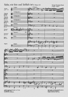 Siehe, wie fein und lieblich ist's von Georg Christoph Bach (Download) 