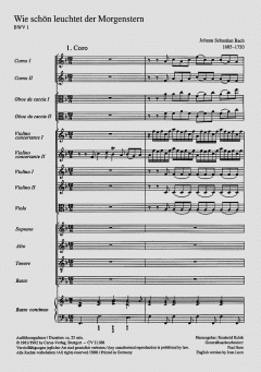 Wie schön leuchtet der Morgenstern BWV 1 von Johann Sebastian Bach 