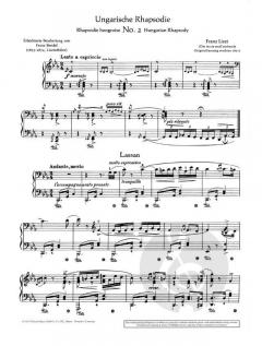 Ungarische Rhapsodie Nr. 2 cis-Moll von Franz Liszt (Download) 