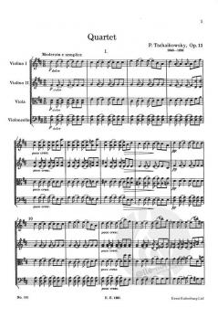 Streichquartett Nr. 1 D-Dur op. 11 CW 90 von Peter Iljitsch Tschaikowsky im Alle Noten Shop kaufen