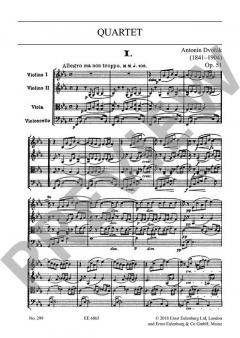 Streichquartett Es-Dur op. 51 B 92 von Antonín Dvořák im Alle Noten Shop kaufen