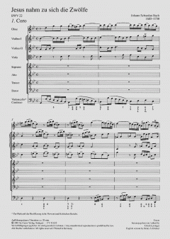 Jesus nahm zu sich die Zwölfe von Johann Sebastian Bach (Download) 