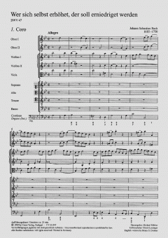 Wer sich selbst erhöhet, der soll erniedriget werden (J.S. Bach) 