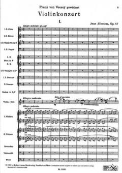 Violin-Konzert d-Moll op. 47 von Jean Sibelius 