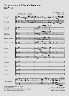 Sie werden aus Saba alle kommen BWV 65 von Johann Sebastian Bach (Download) 