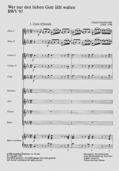 Wer nur den lieben Gott läßt walten BWV 93 von Johann Sebastian Bach (Download) 