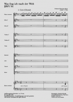 Was frag ich nach der Welt BWV 94 von Johann Sebastian Bach (Download) 