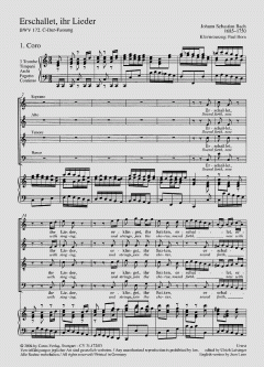 Erschallet, ihr Lieder BWV 172, BWV3 172.3 von Johann Sebastian Bach (Download) 