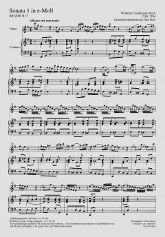 Flötensonaten in e-Moll und F-Dur WFB B 17/18 von Wilhelm Friedemann Bach im Alle Noten Shop kaufen
