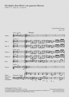 Ich danke dem Herrn vom ganzen Herzen von Georg Philipp Telemann (Download) 