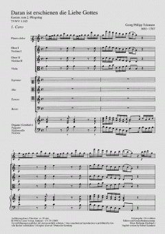 Daran ist erschienen die Liebe Gottes TVWV1:165 von Georg Philipp Telemann (Download) 