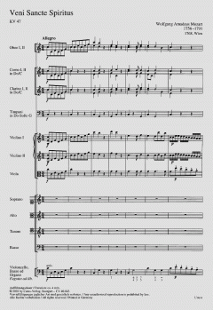 Veni Sancte Spiritus KV 47 von Wolfgang Amadeus Mozart (Download) 