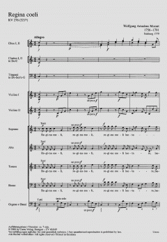 Regina coeli KV 276 (321b) von Wolfgang Amadeus Mozart (Download) 
