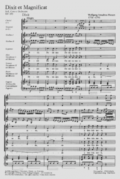 Dixit et Magnificat KV 193 von Wolfgang Amadeus Mozart (Download) 