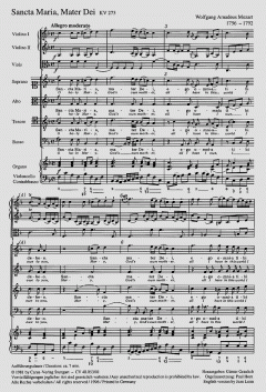 Sancta Maria, Mater Dei KV 273 von Wolfgang Amadeus Mozart (Download) 
