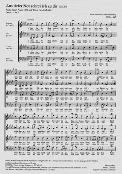 Aus tiefer Not schrei ich zu dir op. 23 von Felix Mendelssohn Bartholdy (Download) 