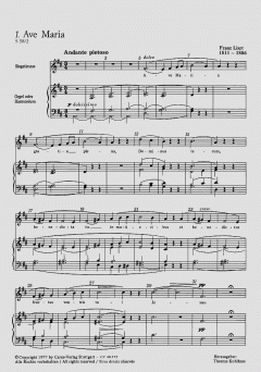 Sechs Stücke für Mezzosopran (Bariton) und Orgel (Klavier) von Franz Liszt 