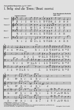 Zwei geistliche Männerchöre von Felix Mendelssohn Bartholdy (Download) 