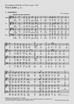 Im Freien zu singen 5 von Felix Mendelssohn Bartholdy (Download) 