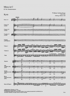 Missa in C-Dur KV66 von Wolfgang Amadeus Mozart 