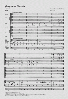 Missa festiva Plagensis von Rupert Gottfried Frieberger (Download) 