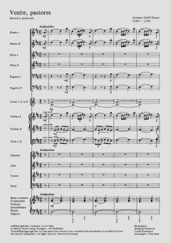 Venite pastores von Johann Adolf Hasse 