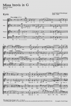 Missa St. Crucis in G-Dur op. 151 von Josef Gabriel Rheinberger (Download) 
