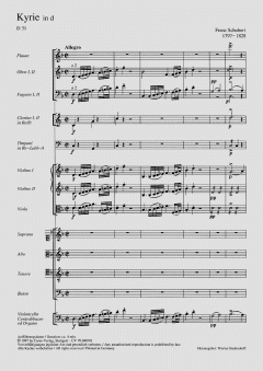 Kyrie für eine Messe in d-Moll D31 von Franz Schubert (Download) 