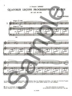 14 Lecons Progressives de Solfege von Marcel Bitsch 