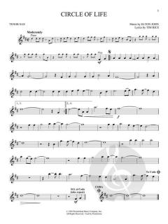 The Lion King for Tenor Sax 