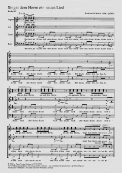 Singet dem Herrn ein neues Lied von Burkhard Kinzler (Download) 