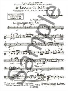 20 Lecons de Solfege B von René Berthelot 