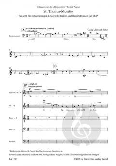 St. Thomas-Motette für Solo-Bariton, gemischten Chor und Bassinstrument ab libitum von Georg Christoph Biller 