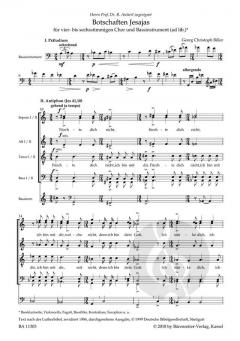 Botschaften Jesajas für gemischten Chor und Bassinstrument ad libitum von Georg Christoph Biller 