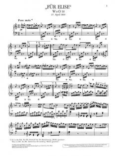 Für Elise - Klavierstück 'Lustig - Traurig' von Ludwig van Beethoven im Alle Noten Shop kaufen