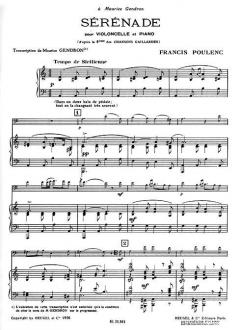 Serenade von Francis Poulenc für Violoncello und Klavier im Alle Noten Shop kaufen